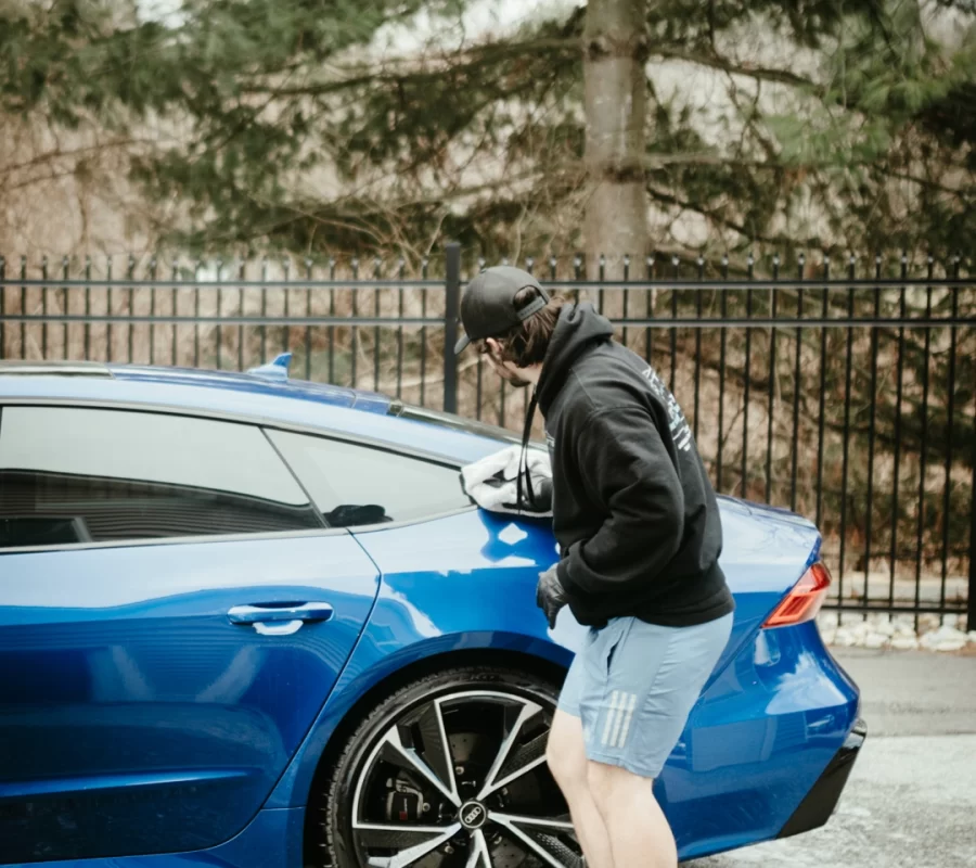 MattsDetailing Drying Blue Car